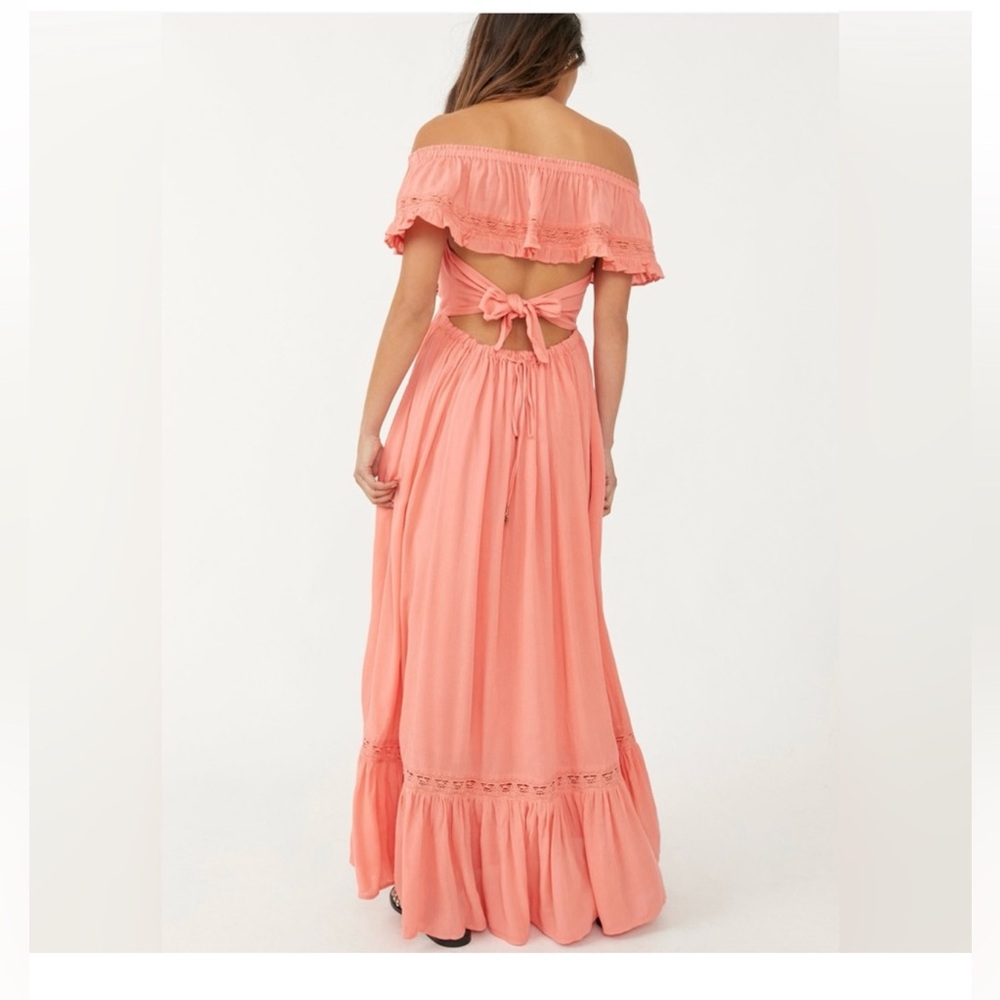 Free People Coral Off-Shoulder Maxi Dress - Picture 2 of 5